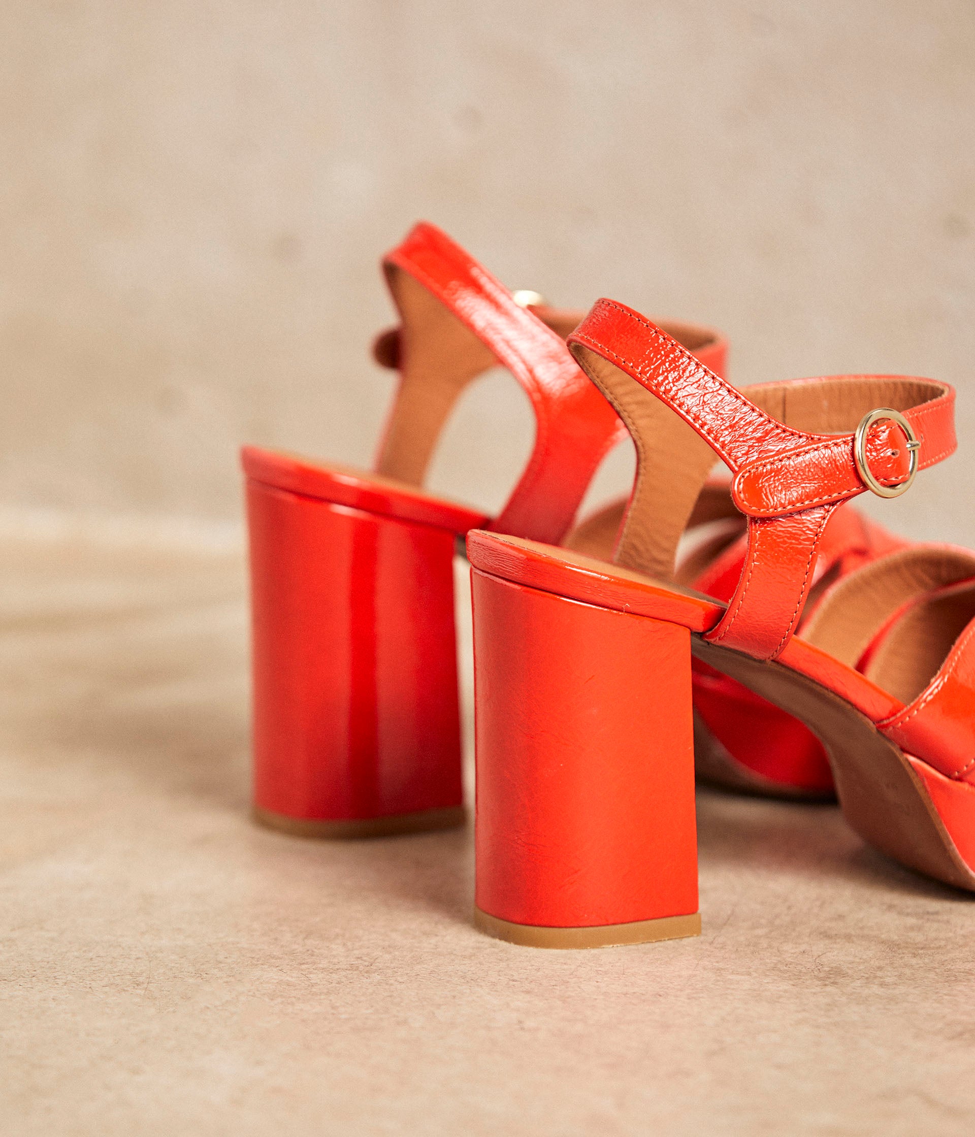 Sandales vernies orange Laure
