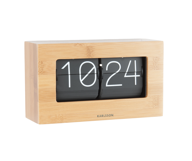 Wall / Table clock Boxed Flip bamboo