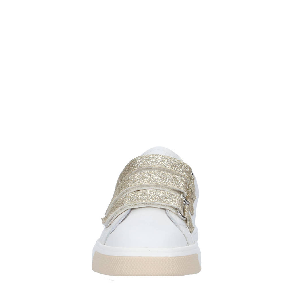 Gattino leren sneakers wit/goud glitters