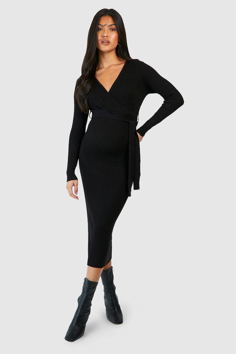 boohoo Robe Midi Maternité Tricotée Portefeuille