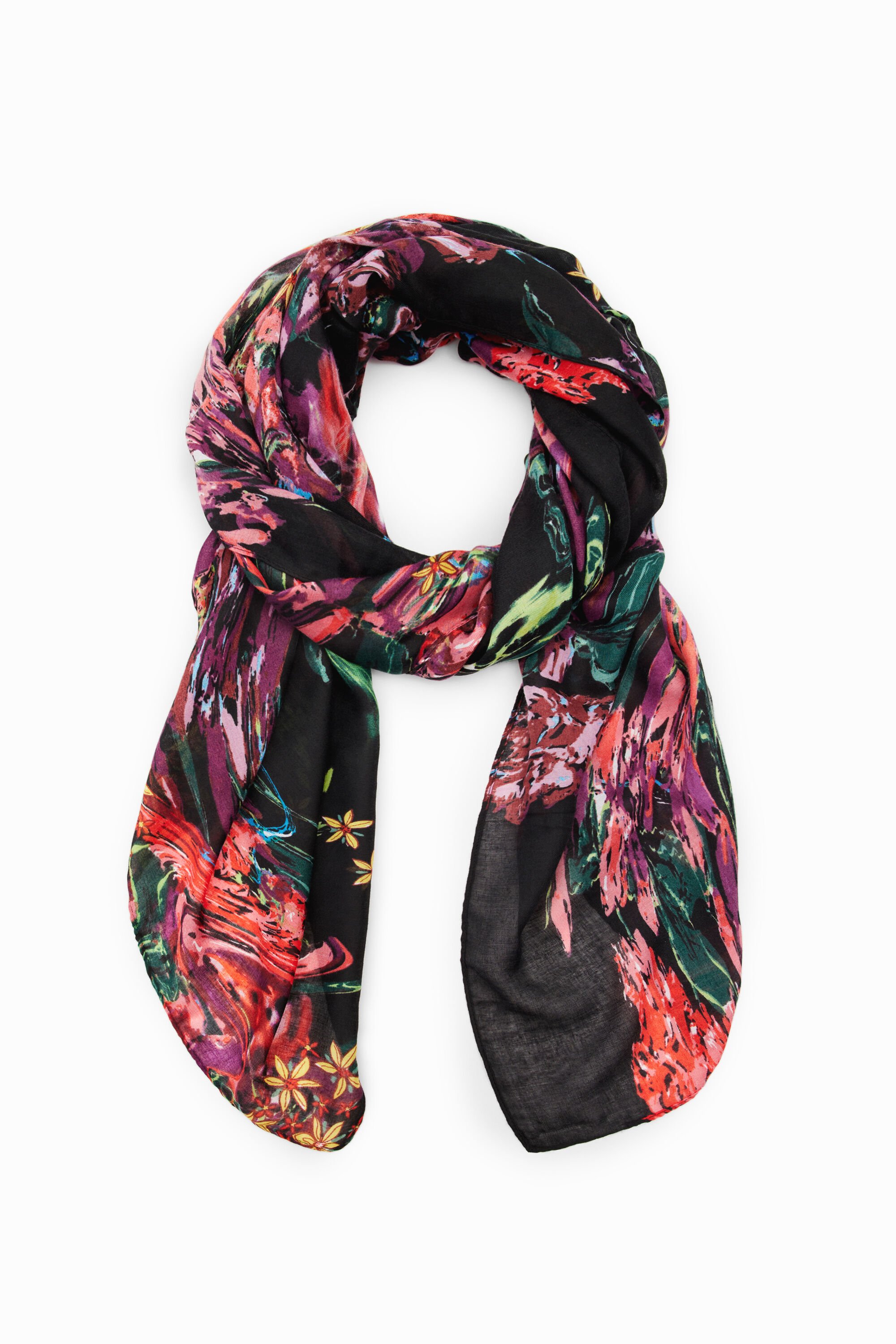 Foulard rectangulaire fleurs