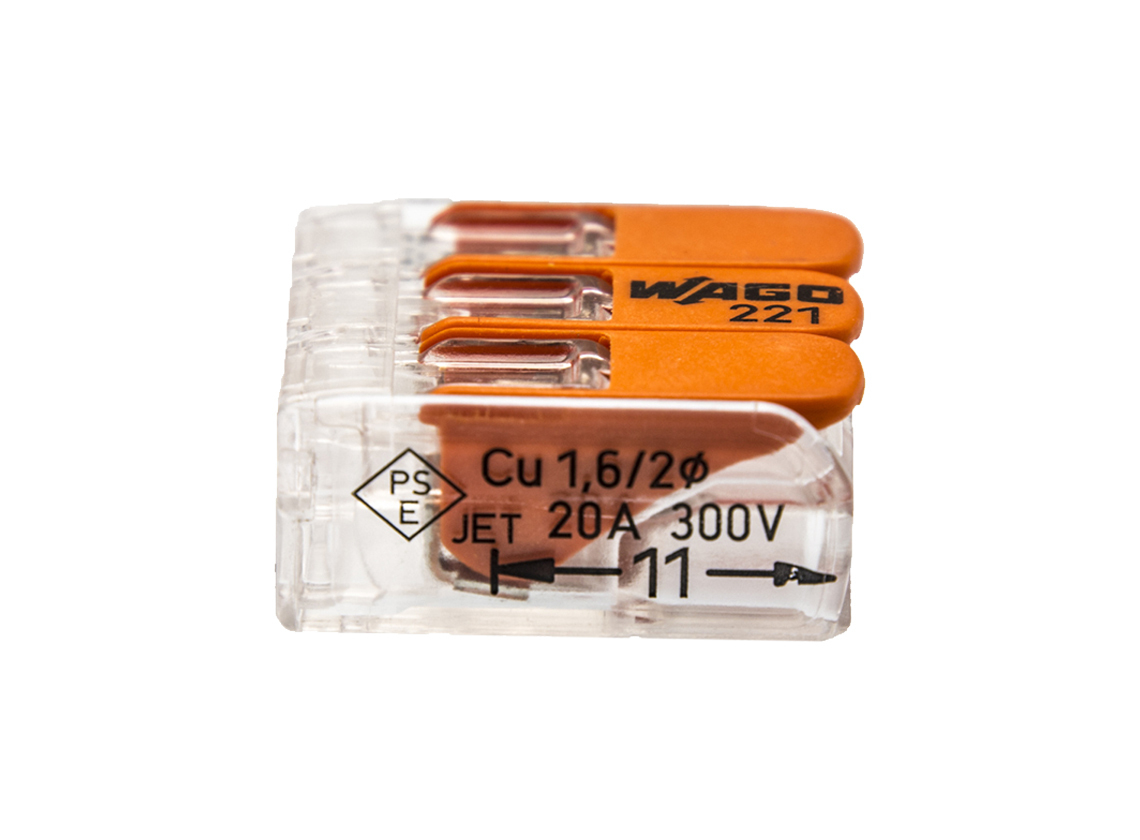 BBA WAGO klem 221 3-voudig 0,2 - 4 mm² (5 stuks)
