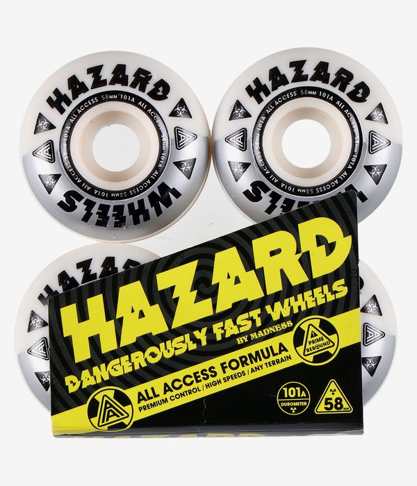 Madness Hazard Melt Down Radial Rollen (white silver) 58mm 101A 5er Pack