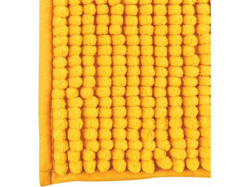MSV Badteppich Chenille 60 x 90 cm, Safran Badematte mit rutschfester Unterseite