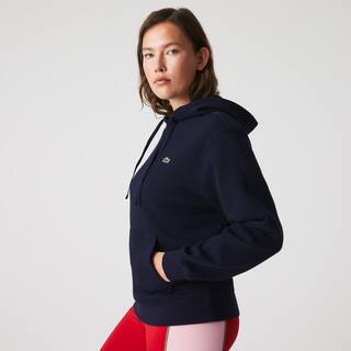 Sweatshirt à capuche Jogger loose fit en piqué double face Sweatshirts - Bleu - Lacoste - Femme