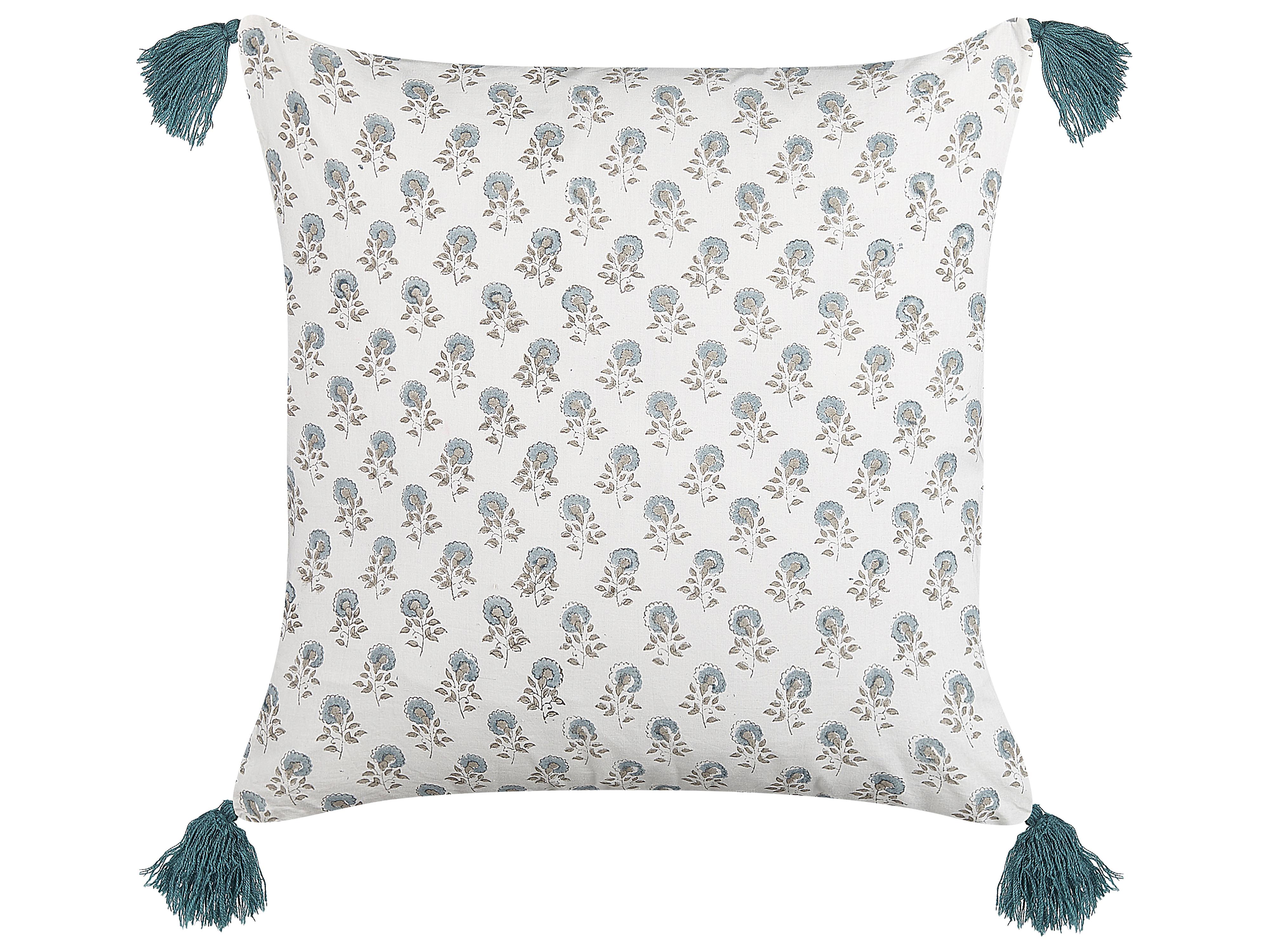 Set van 2 sierkussens CORNUS Katoen 45 x 45 cm Blauw bloempatroon