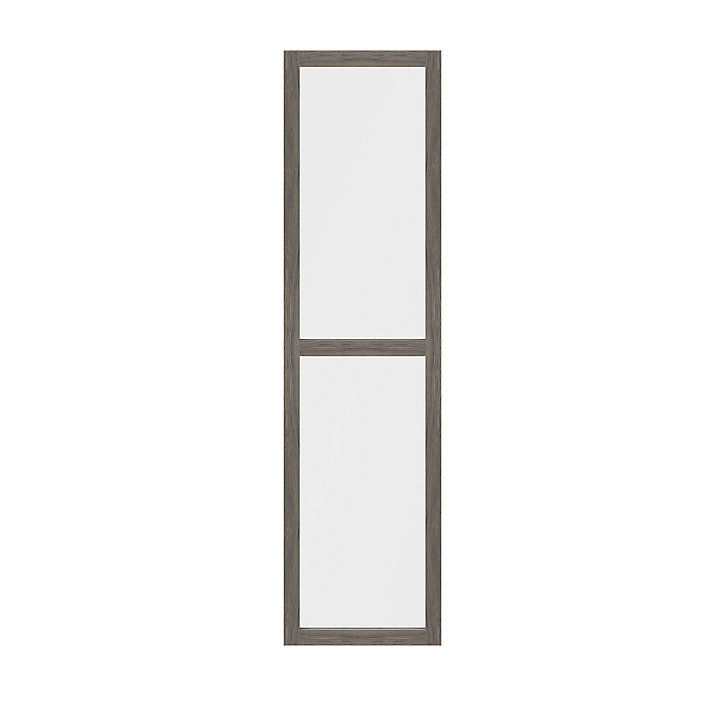 Porte battante verre transparent effet chêne grisé GoodHome Atomia H. 187,2 x L. 49,7 cm