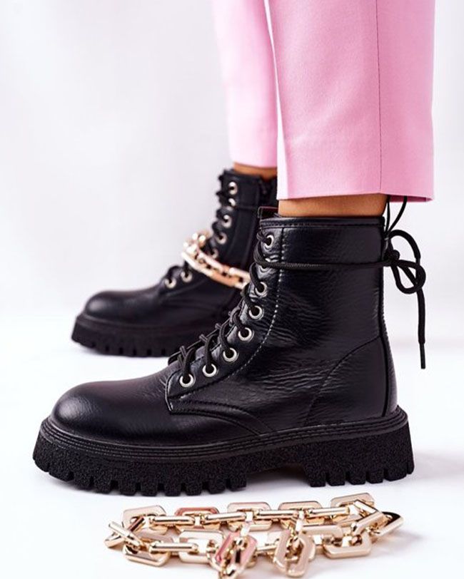 Bottines femme noires rangers - Ilona