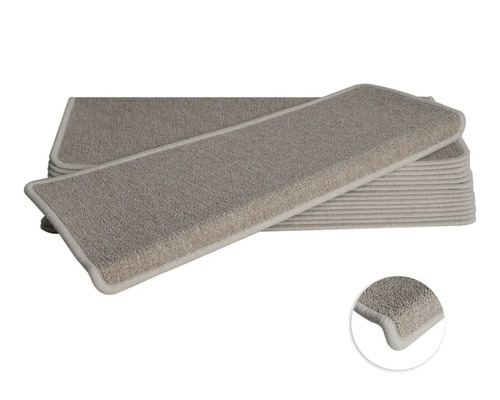 Rambo trapmattenset, beige, rechthoekig, 28x65 cm, 15-delig