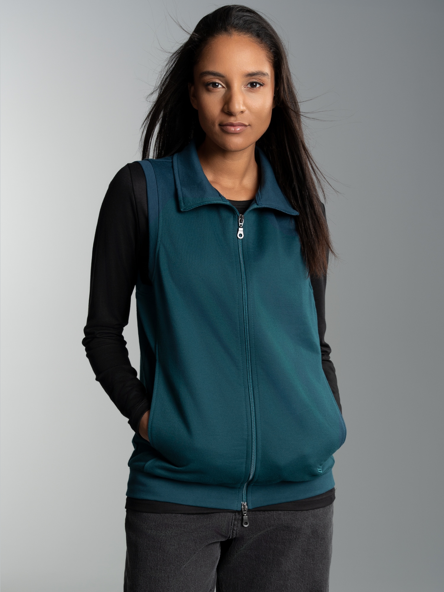 Weste aus bequemem Sweat-Material Saphir