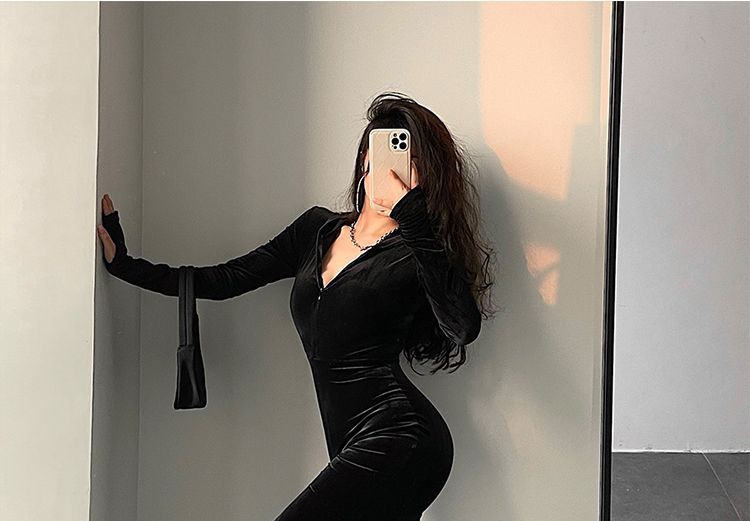 RainGirl - Bootcut jumpsuit met lange mouwen en capuchon