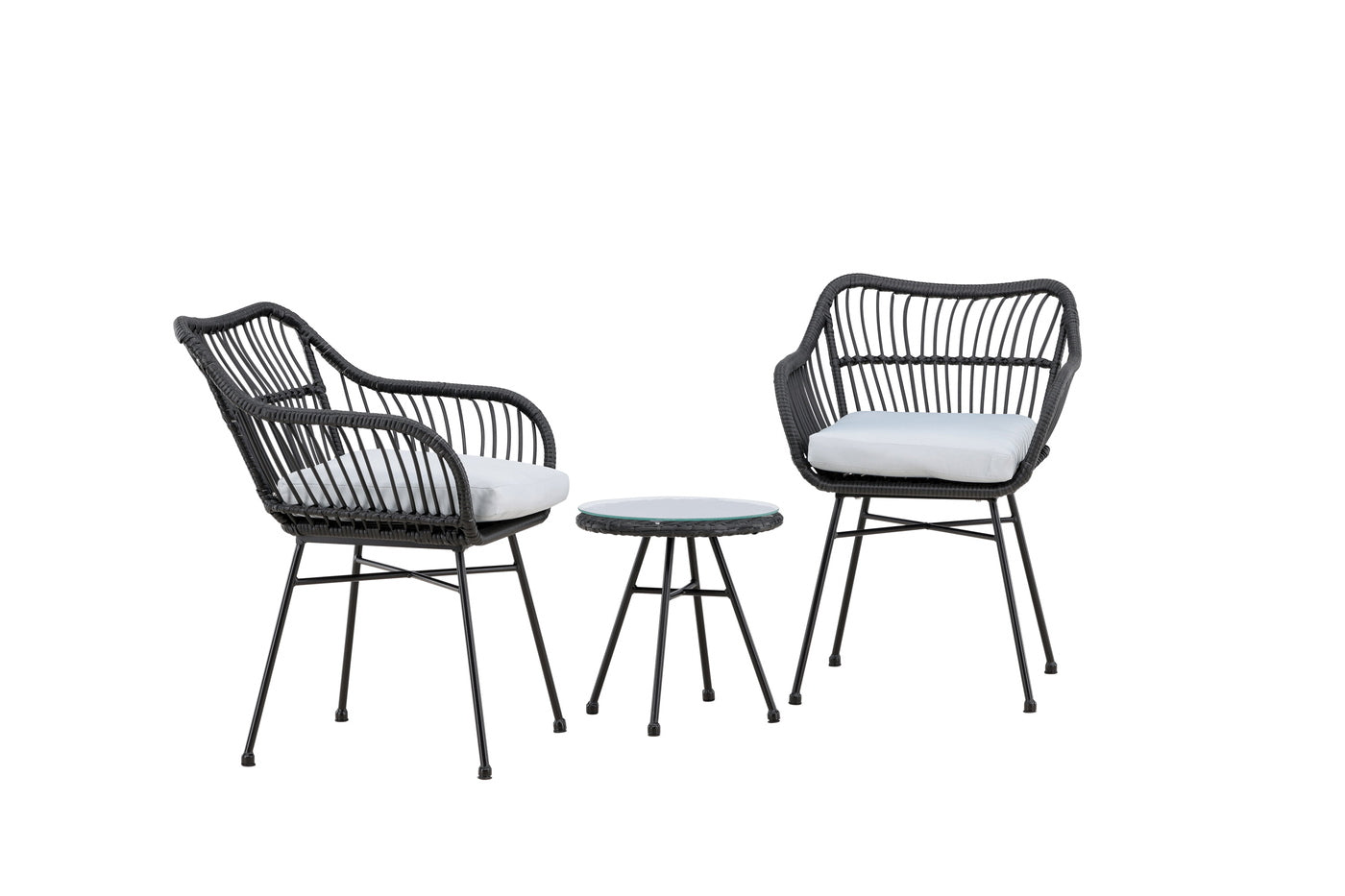 FjÃ´rd - Loungeset Zwart - Wicker - Viga