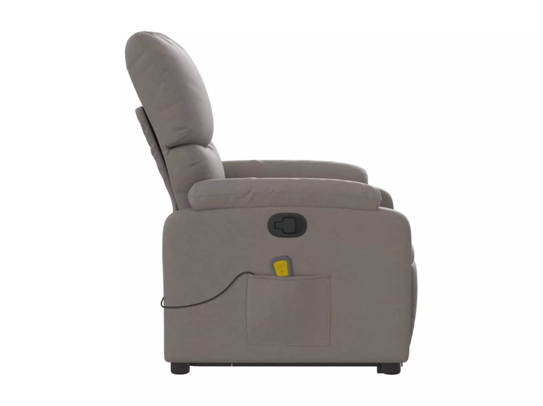 Fauteuil inclinable massant Taupe Tissu