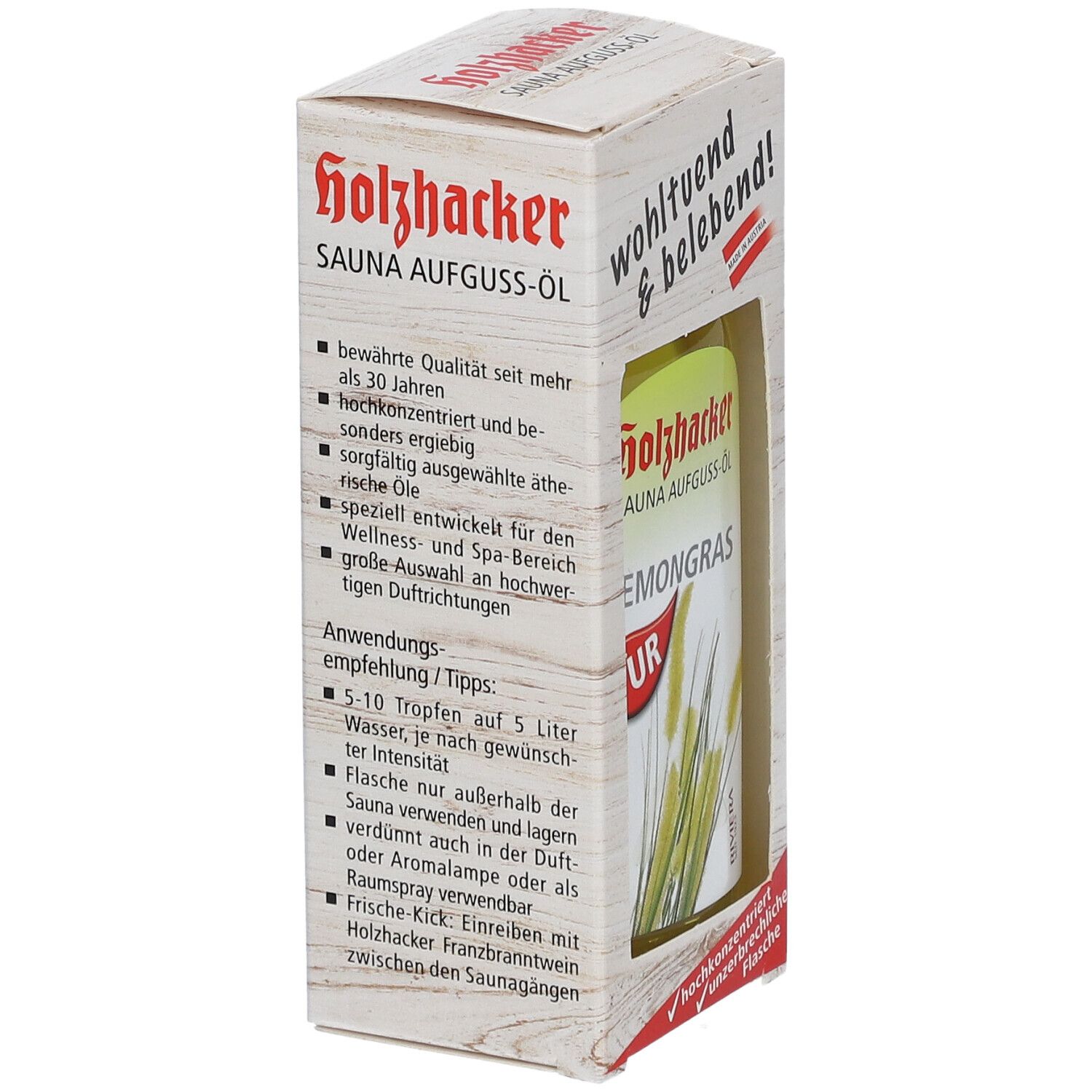 Holzhacker Sauna-Aufguss-Öl Lemongrass