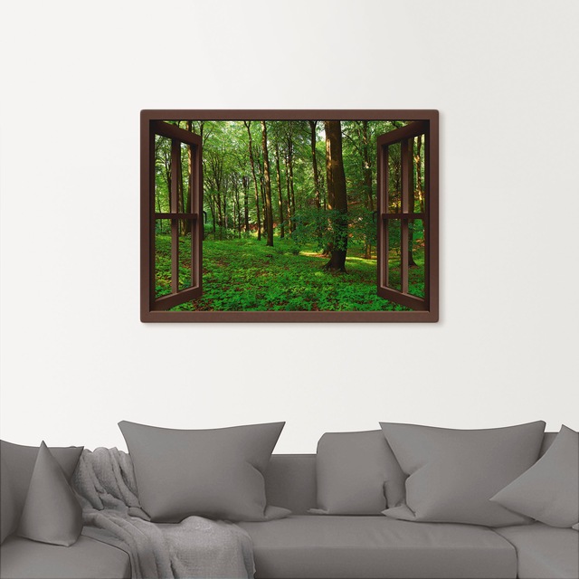 Artland Leinwandbild »Panorama Sommerwald, braun« Fensterblick 1 Stk. tlg. auf Keilrahmen gespannt