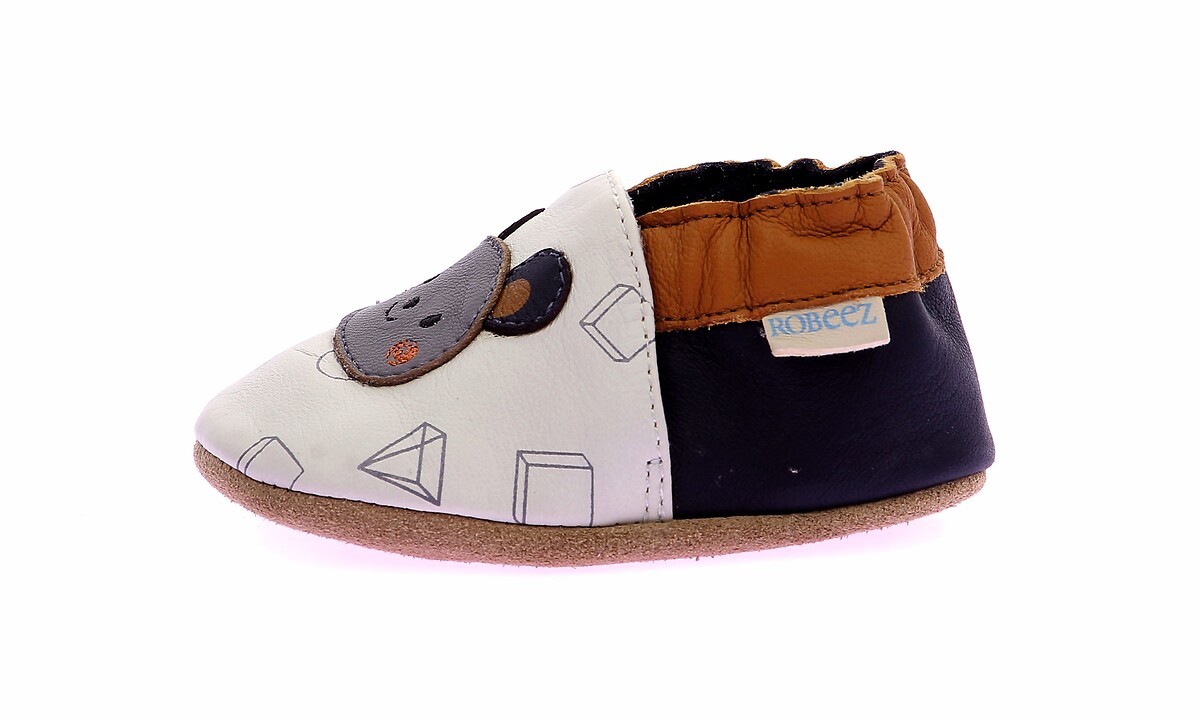 ROBEEZ<br>Chinelo de couro estilo geométrico