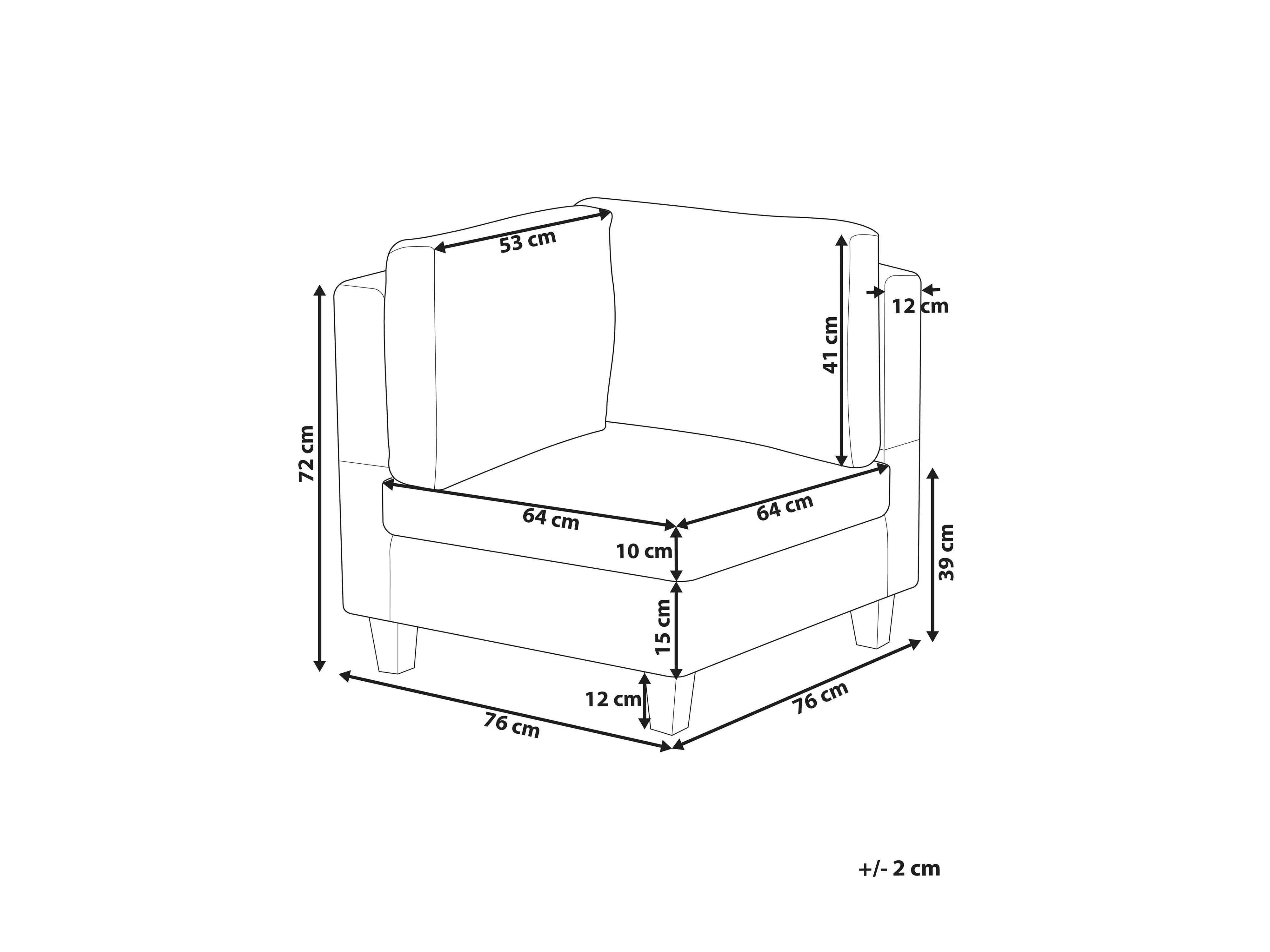 Hoekmodule UNSTAD Stof Lichtbeige