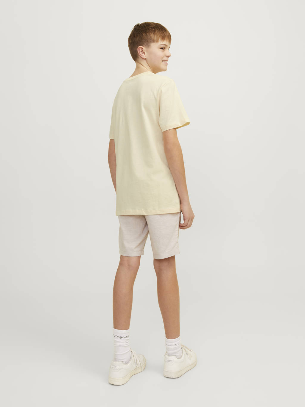 JACK & JONES T-shirt JORTAMPA FASTRUNNER1 met logo ecru