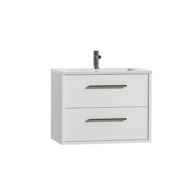 Tiger Boston badkamermeubel 80 cm hoogglans wit met greep rvs en wastafel hoogglans wit