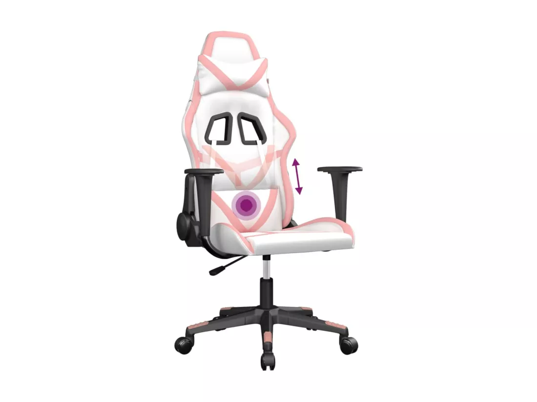 Chaise de jeu de massage Blanc et rose Similicuir