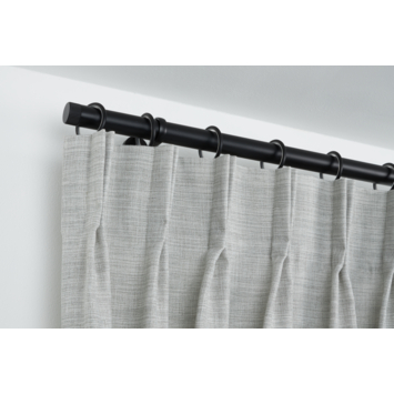 Intensions eindknop Ribbed 28mm mat zwart 2 stuks
