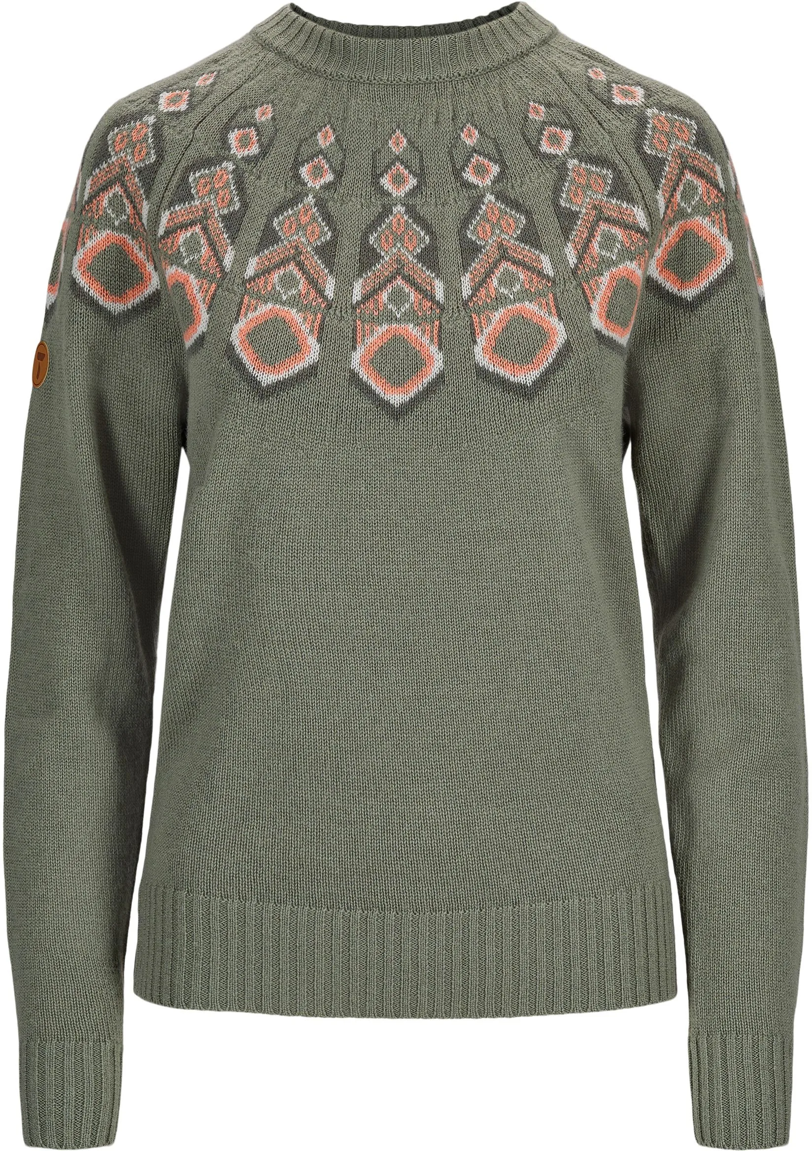 Tufte Wear Tufte W Robin Pattern Sweater Lily Pad/laurel Wreath/blooming Dahlia