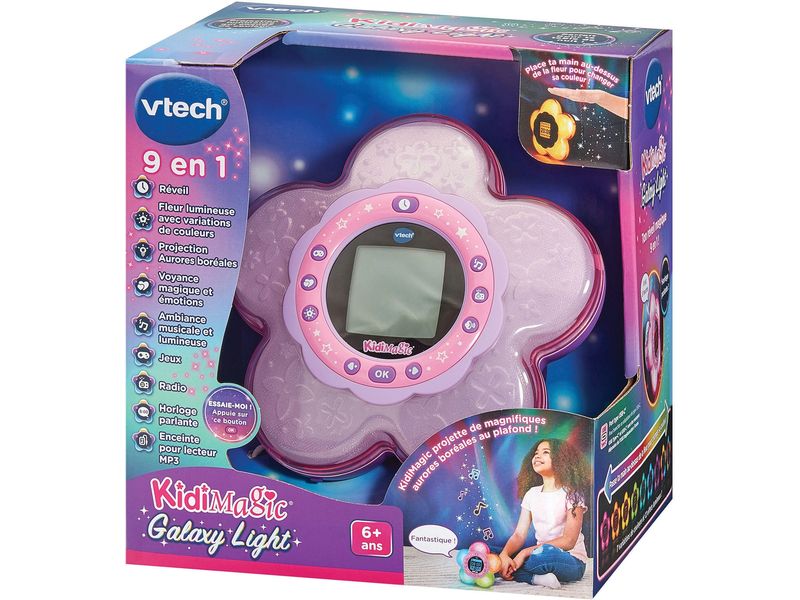 Vtech Kidimagic Galaxy Light -FR- Magischer Wecker mit farbenfrohen Lichtprojektionen und tollen Wahrsage-Funktionen sowie lustigen Spielen