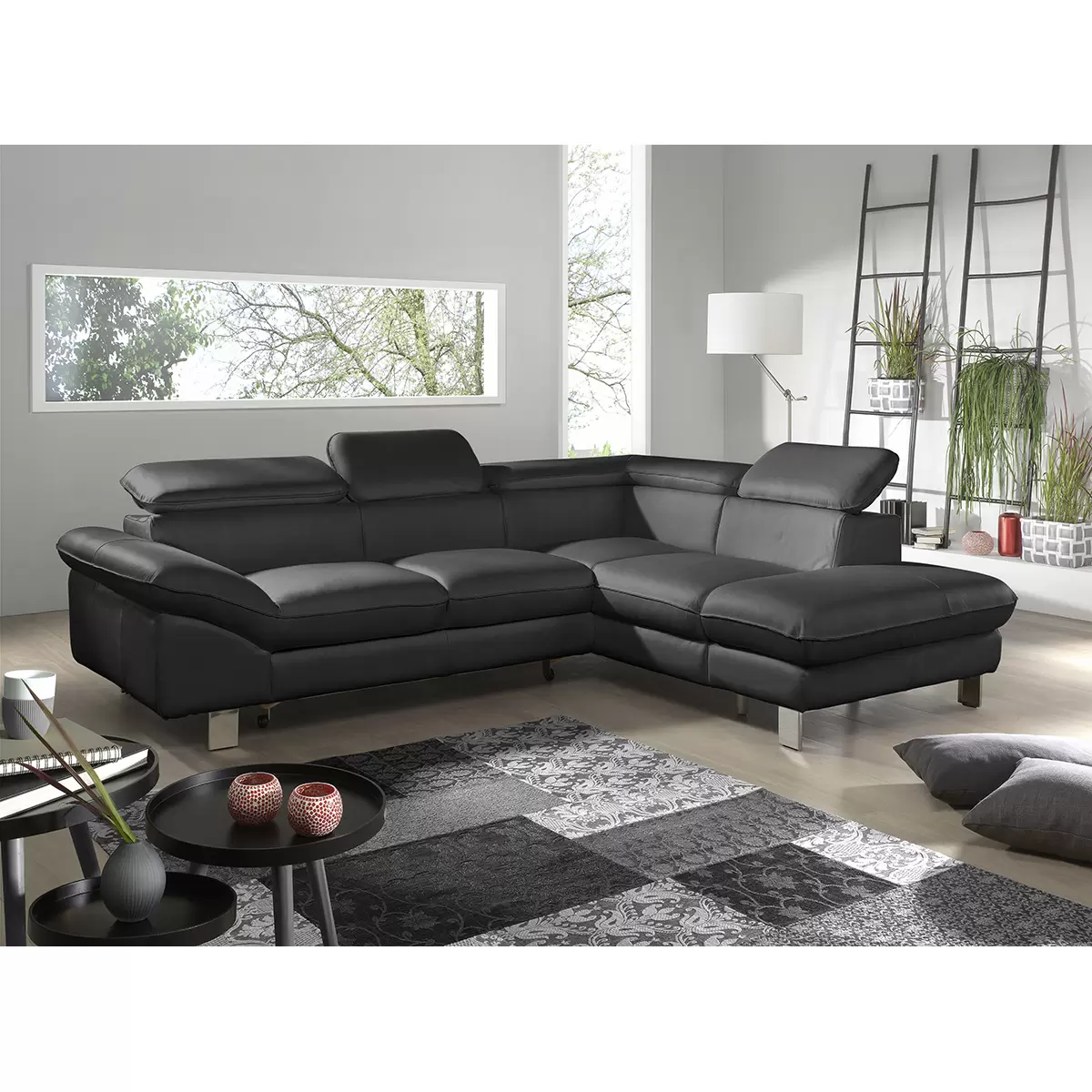 Ecksofa Driver 180 x 126 Schwarz