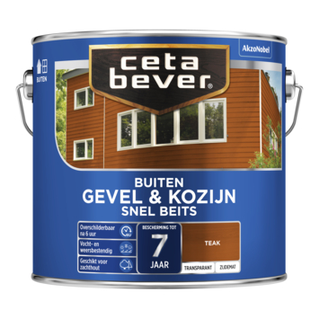 CetaBever Snelbeits Gevel & Kozijn zijdemat transparant teak 2,5 liter