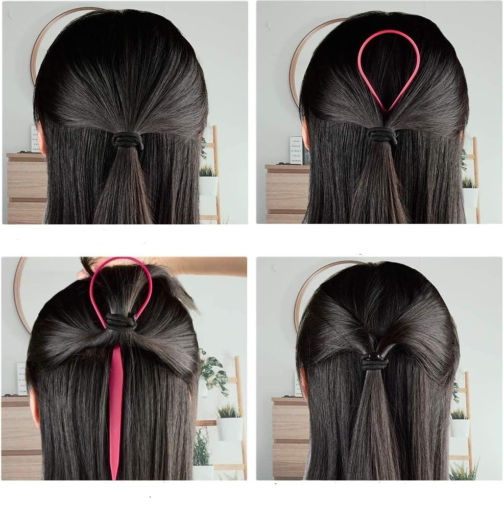 (2er Set) Haar Ponytail Twister Pferdeschwanz Frisur Styling Hilfe - Schwarz