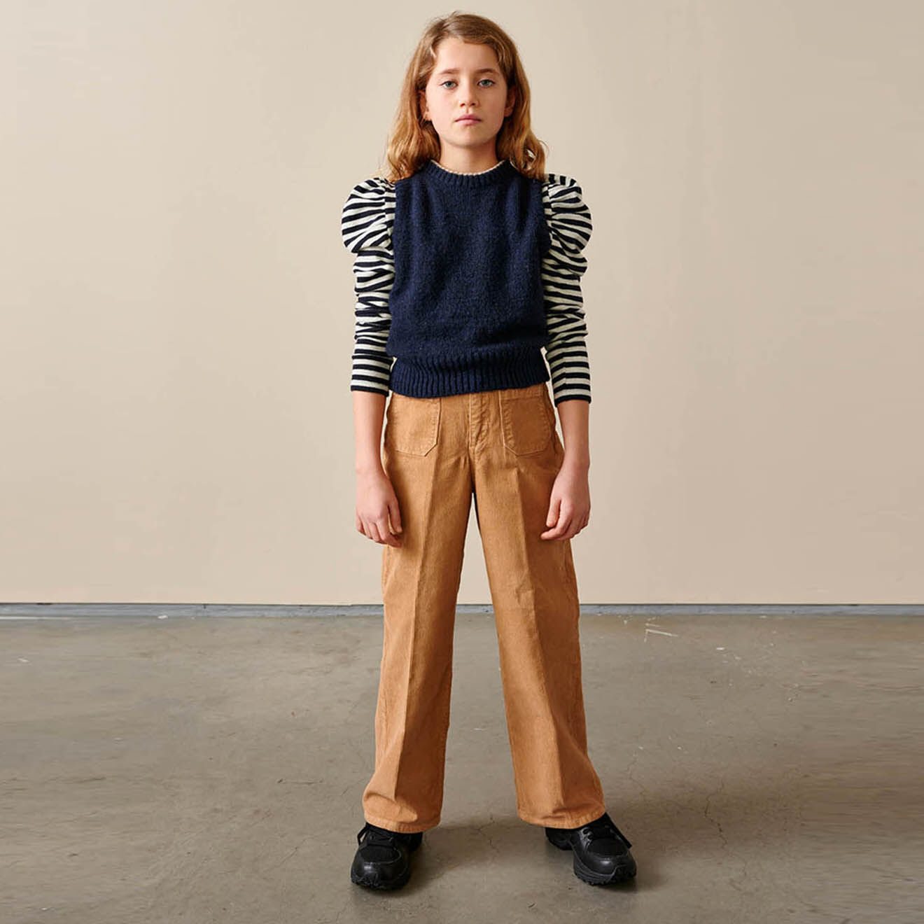 Bellerose Pantalon Pepy en Velours de coton côtelé biscuit