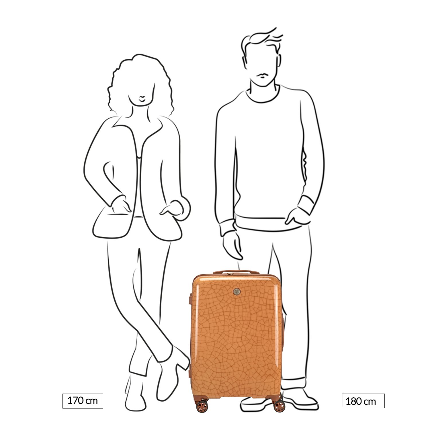 Le Sudcase Craquele Medium Trolley terra