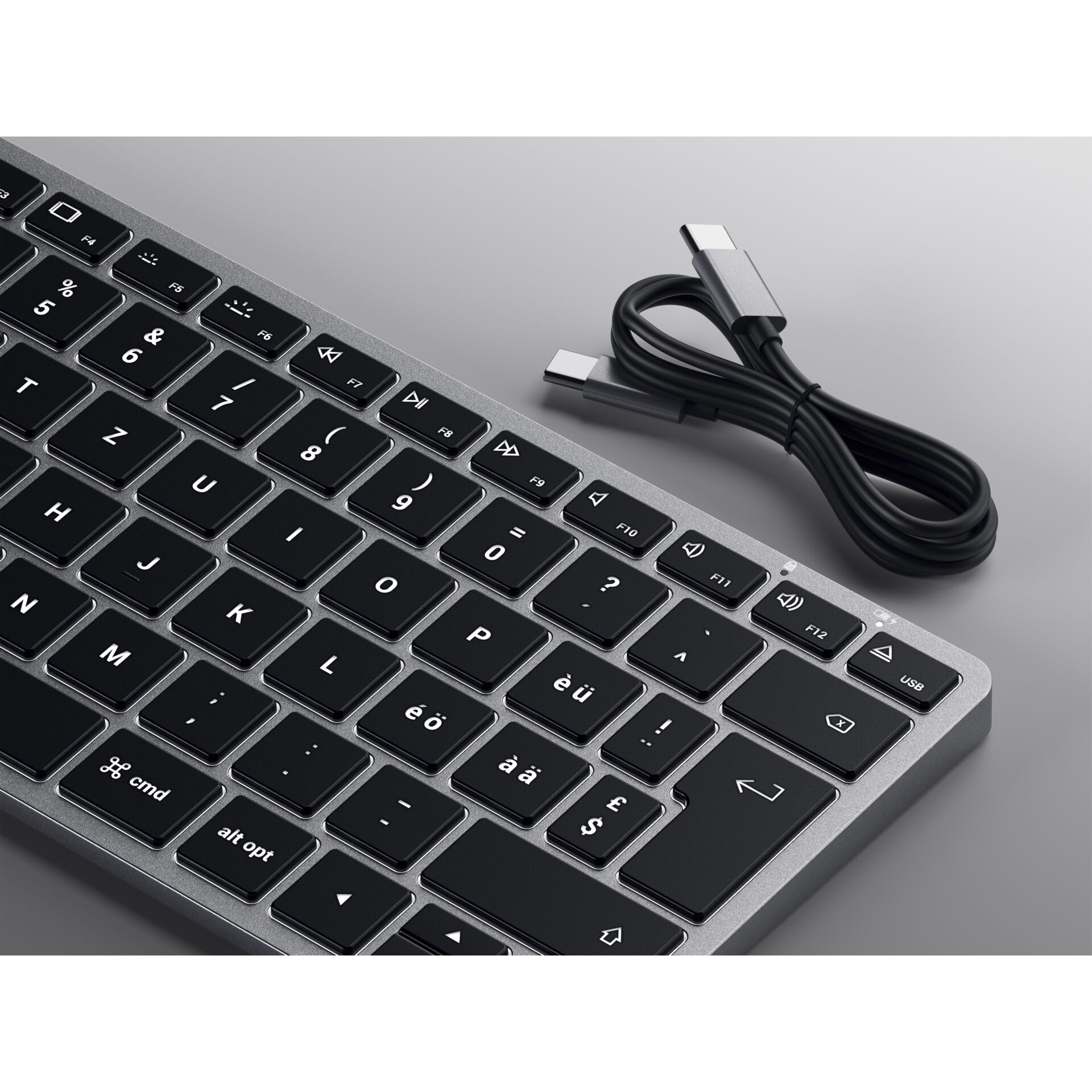 Slim X1 Bluetooth Aluminium Tastatur Keyboard Schweizer Layout (ST-BTSX1M-CH) - Space Grau