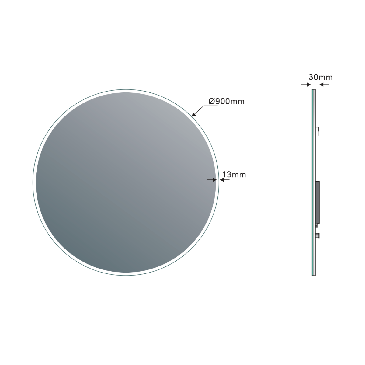 Sapho Viso ronde spiegel met verlichting 90cm