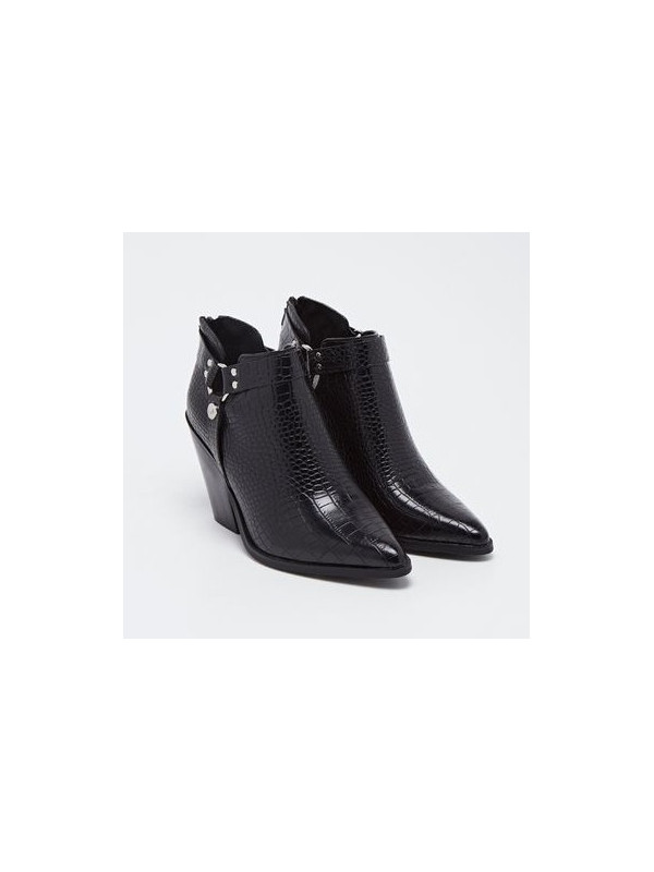Bottines Andreia Noires Croco - Les Petites Bombes