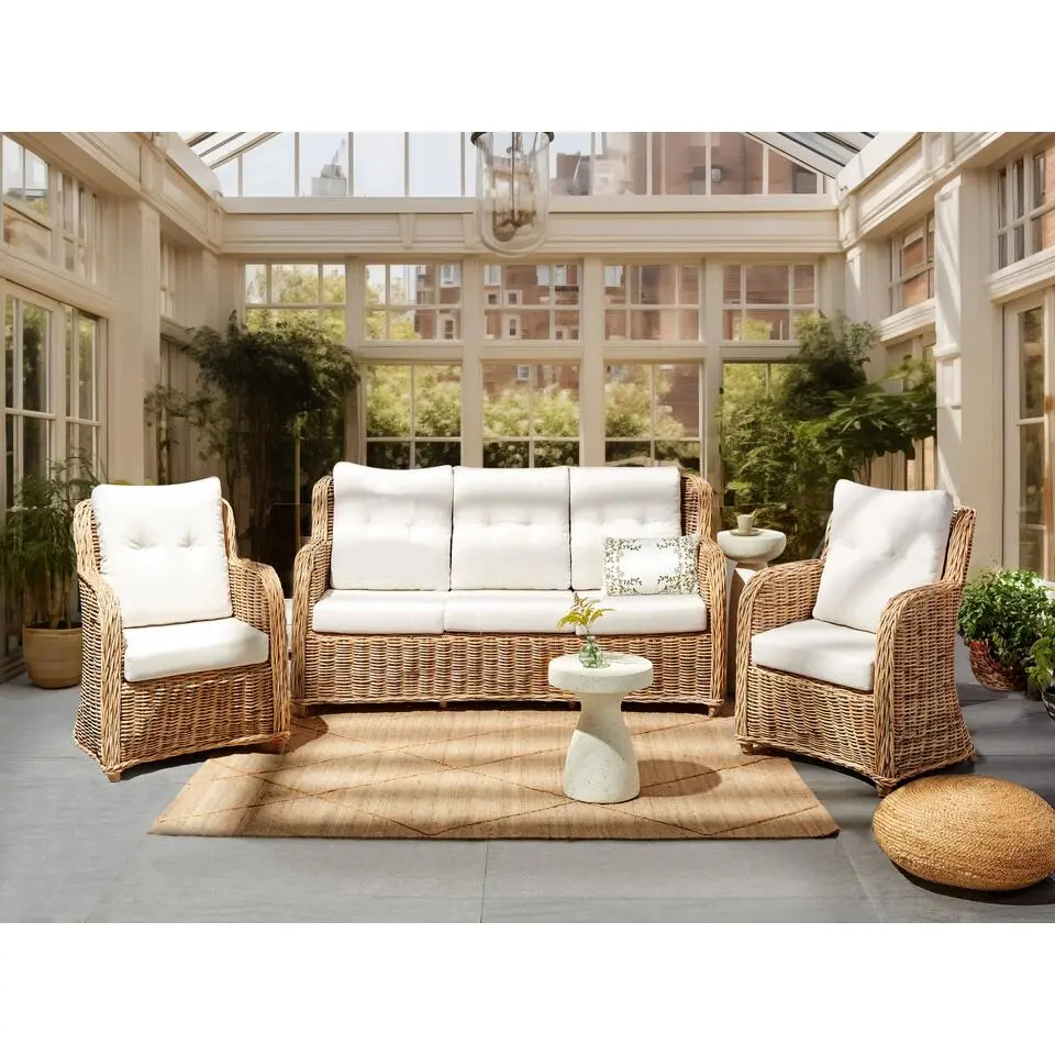 ALESSANO - Loungeset voor 5 - Naturel - Rotan