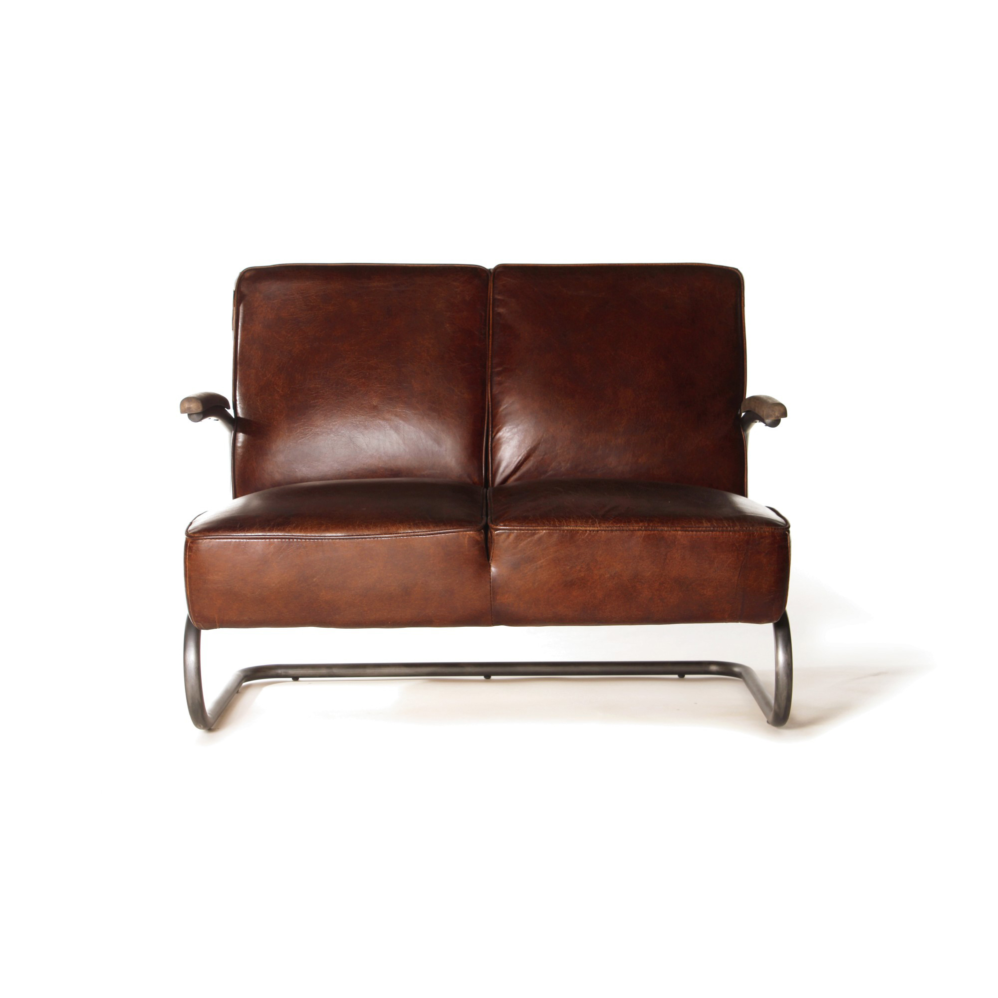 Ledercouch 'Joe Fendt', braun, B 115 cm, H 92 cm, T 85 cm von fischer's lagerhaus
