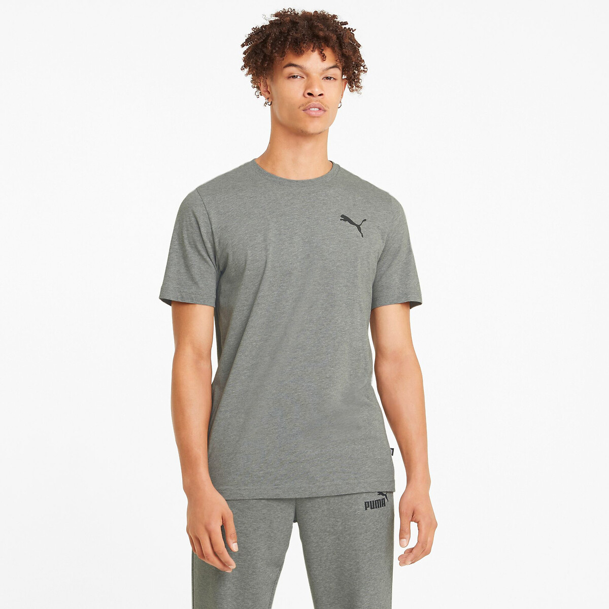PUMA<br>Camiseta de manga curta, logo essencial pequeno