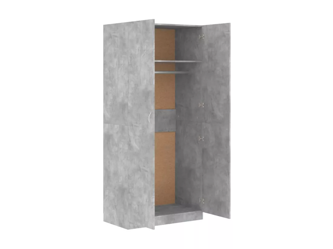 Garde-robe Gris béton 90x52x200 cm Bois d’ingénierie