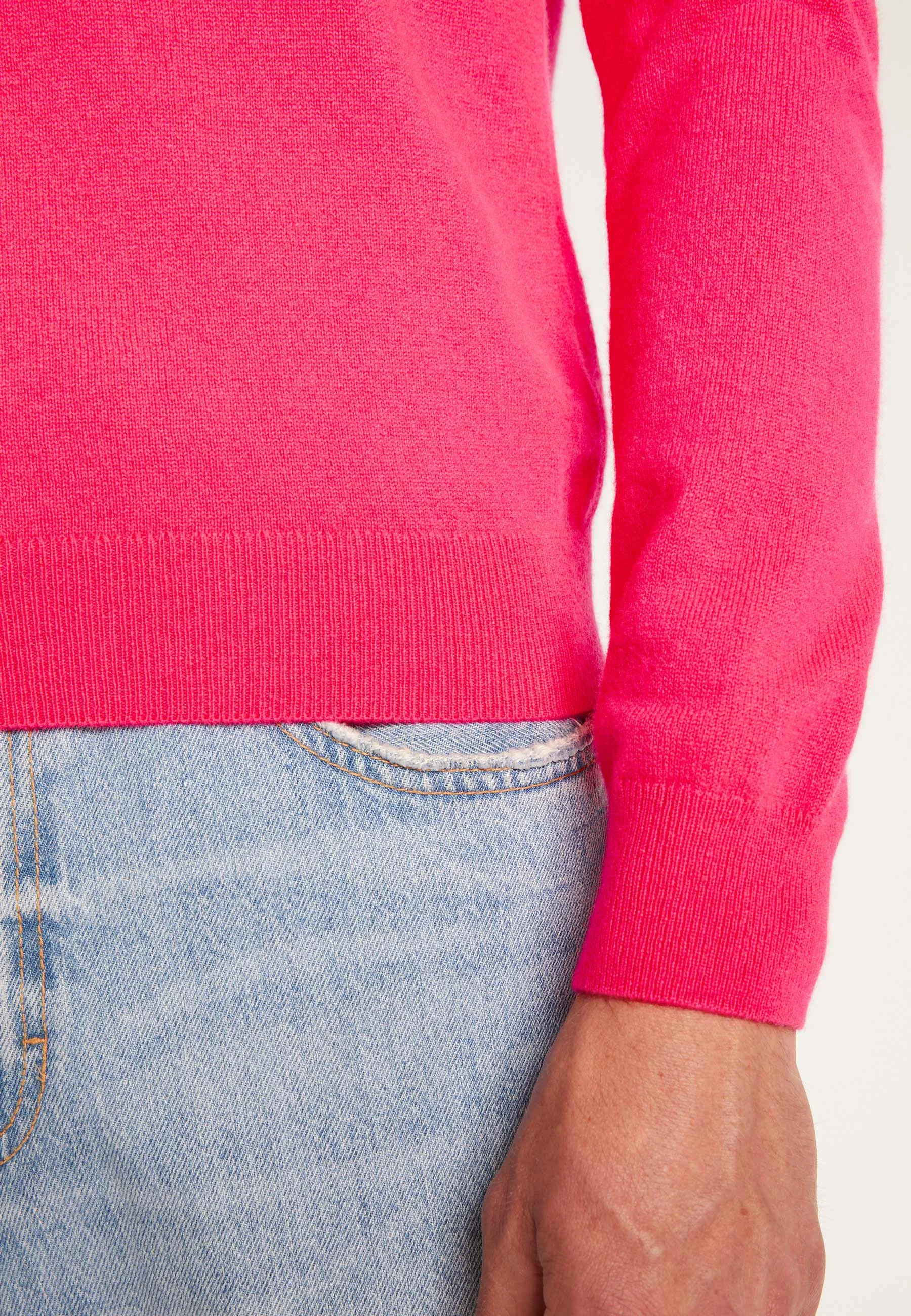 EVANNAH24 - Pull col v en cachemire | Rose