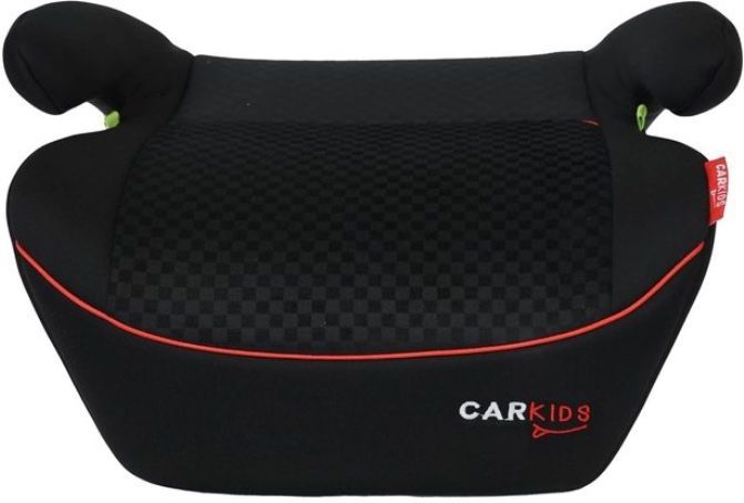 Carkids - Alex - Zitverhoger - Zwart/Rood - Ergonomisch Ontwerp