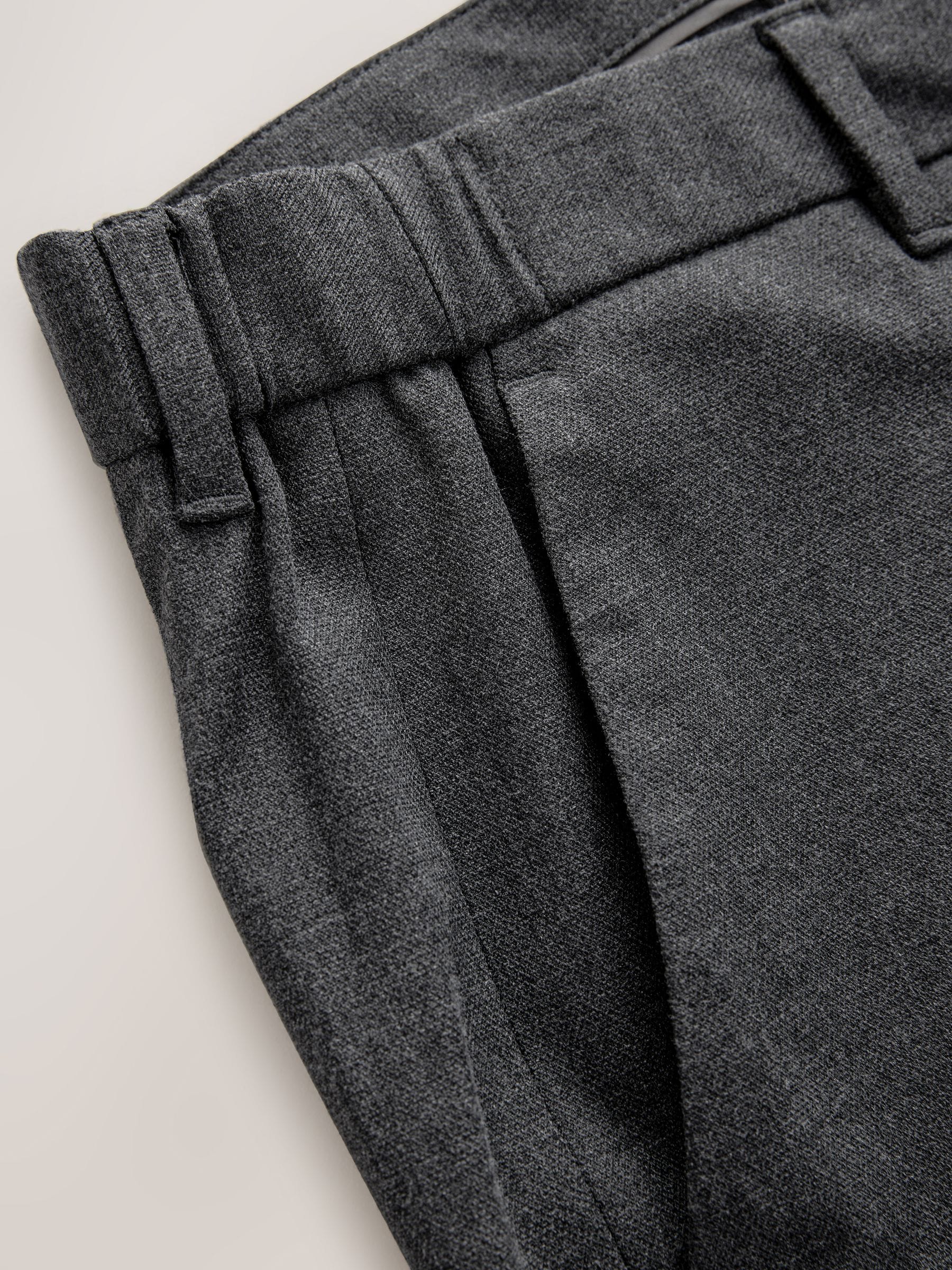 Grijs - Normale Pasvorm - Signature - 100% Wollen broek met Motion Flex-tailleband
