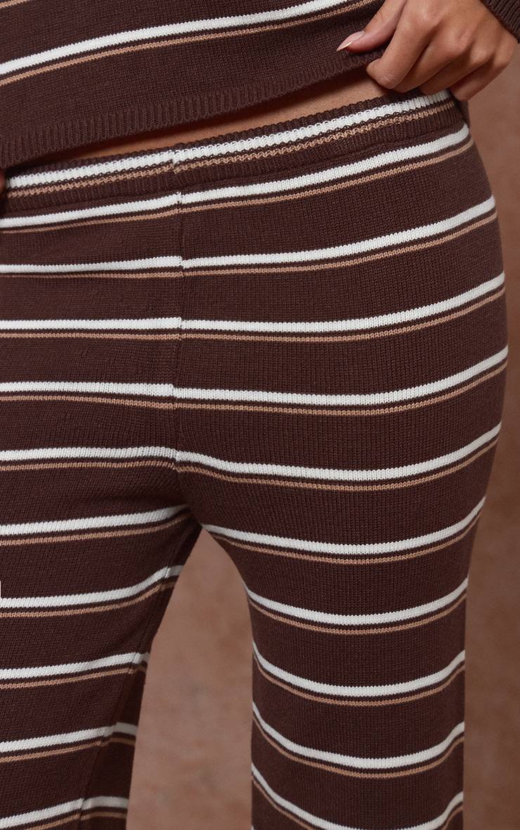 Chocolat Pantalon En Maille À Rayures