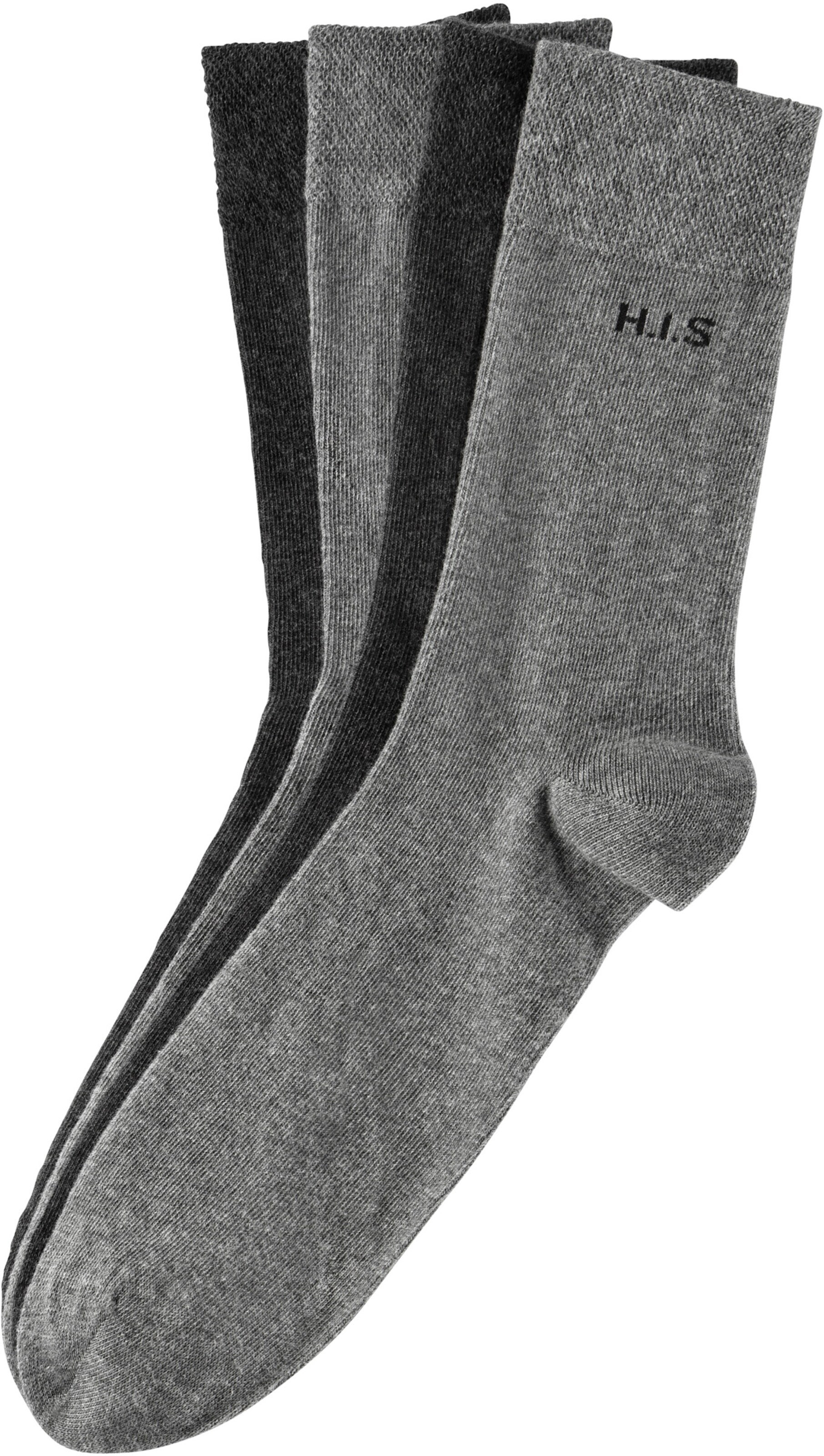 H.I.S Socken in 2x grau, 2x anthrazit