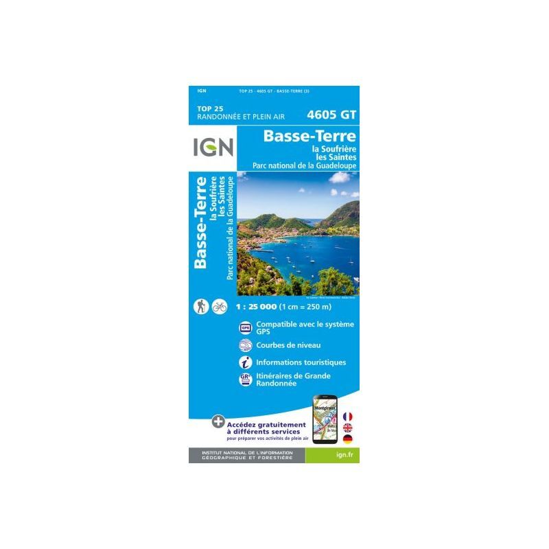 Basse Terre - Soufrière - Les Saintes - Carte topographique