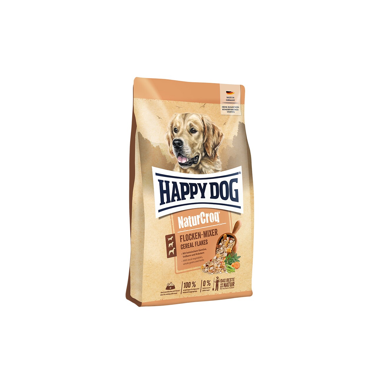 HAPPY DOG NaturCroq Trockenfutter Hund Adult, Flocken Mixer 1,5 kg
