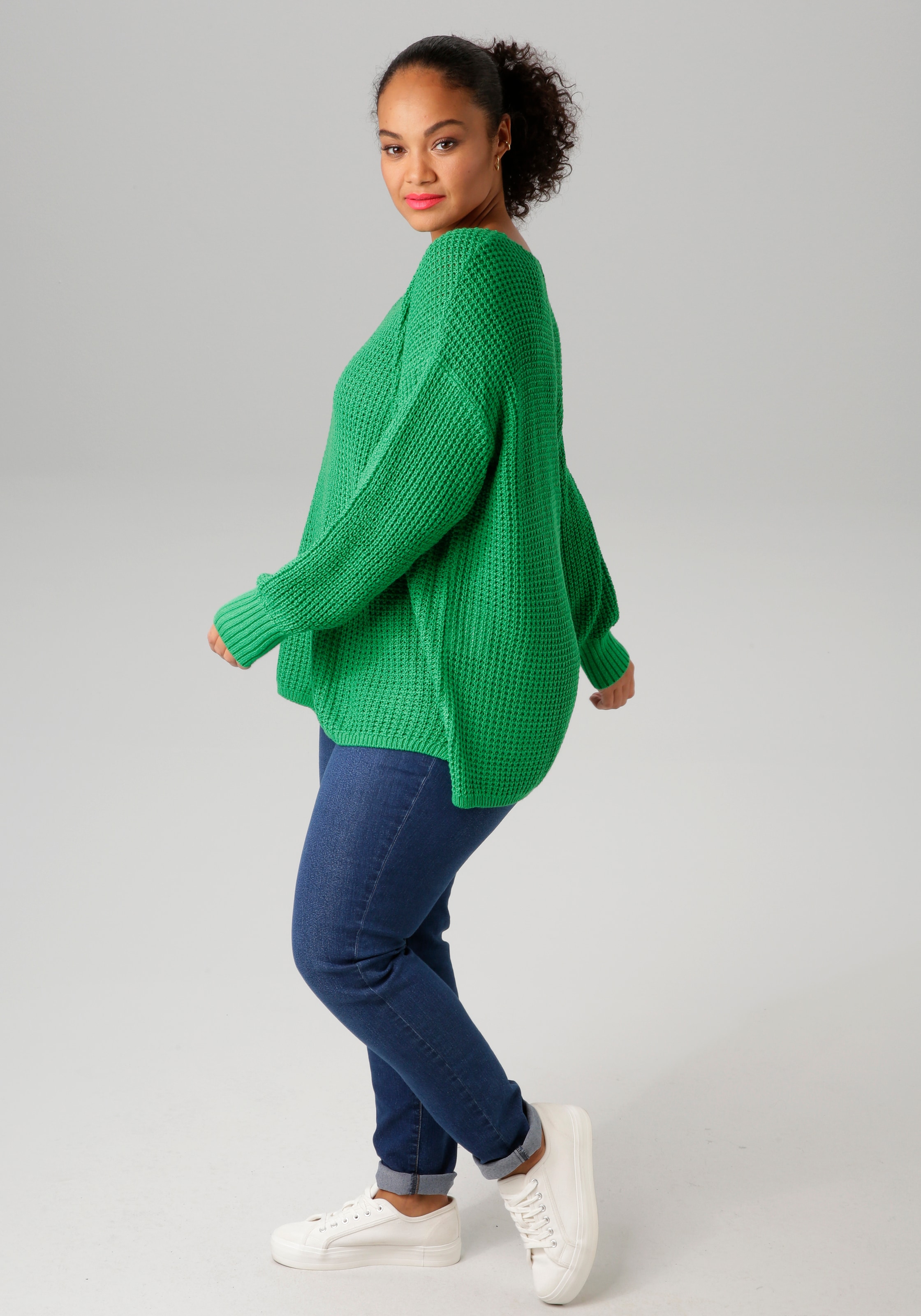 Aniston PLUS Strickpullover im dezenten Ajour-Strickmuster