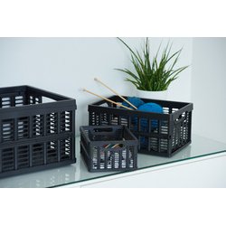 Caisse de rangement pliante, PP, 11,5 litres, noir
