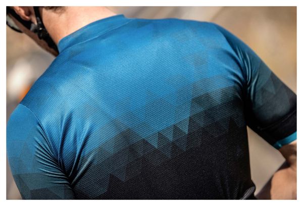 Maillot Manches Courtes Velo Rogelli Sphere - Homme - Noir/Bleu