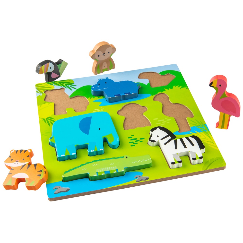 Massives Holzpuzzle Safari